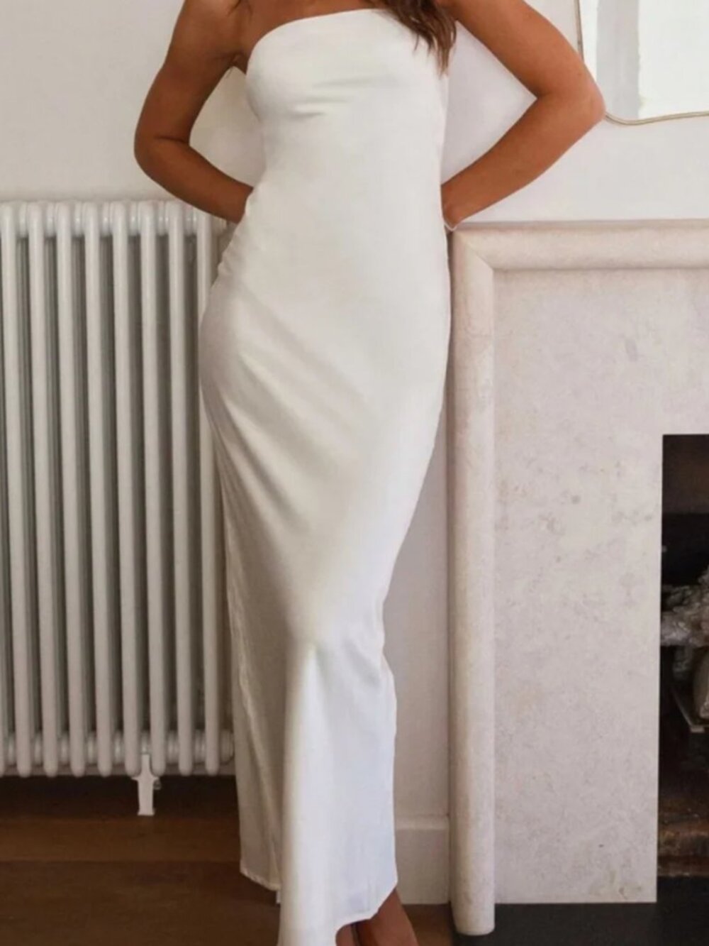 Peppermayo Strapless Maxi Dress - White/Pearl - Picture 2 of 8